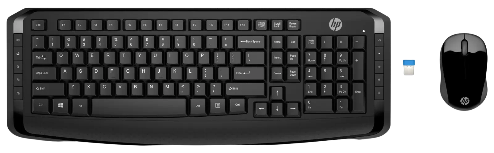 أتش بي لوحة مفاتيح وماوس لاسلكي 300 أسود - (3ML04AA)